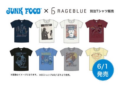 ポイントの人気ブランドRAGEBLUE（レイジブルー）　JUNK FOOD 別注Tシャツ発売＆限定ショッピングバッグプレゼント