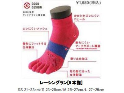 ランニング専用靴下「TABIO SPORTS レーシングラン」シリーズでノーリツ女子陸上部をサポート　大山香織選手が、「TABIO SPORTS レーシングラン[5本指]」を着用し東京マラソン出場へ