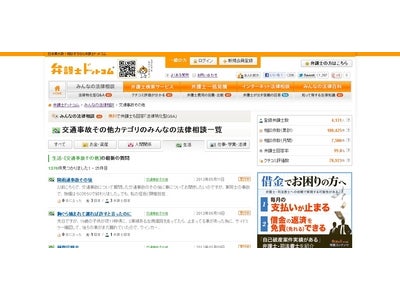 無免許、居眠り、飲酒運転など『交通事故』に関するインターネット上での法律相談が急増。 「弁護士ドットコム」に寄せられた法律相談が5,000件を突破。