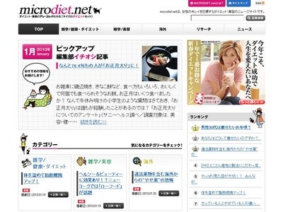 ダイエット・美容の情報サイト「microdiet.net」公開！