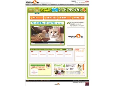 今年も開催！大好評企画 あなたの愛猫の映像を大募集！！  「にゃんこ自慢ムービーコンテスト４」