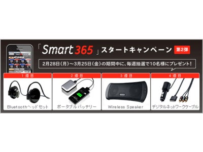 ご好評につきキャンペーン第２弾！iPhoneアプリ「Smart365」のお取引で“ワイヤレススピーカー”など、iPhone関連グッズが当たる！！