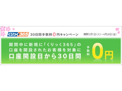 インヴァスト証券くりっく３６５、『30日間手数料０円』キャンペーンを実施