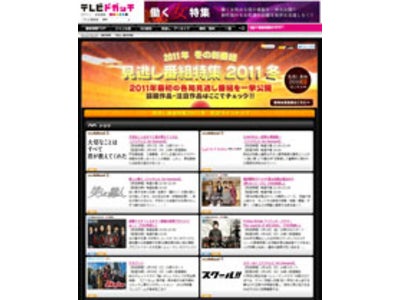 テレビドガッチ、１月の見逃し番組特集をスタート！