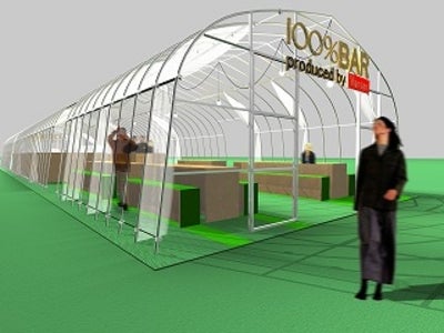 「東京デザイナーズウィーク2009」 100% Design Tokyo 空間×グラフィック×フード　のコラボレーションでアグリ（農業）を表現 ～ビニールハウスをモチーフにしたカフェ＆バーが登場～