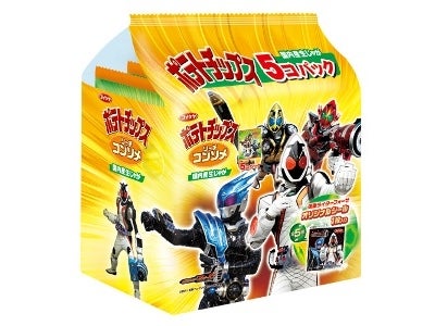 湖池屋　スナックの5個パック商品に仮面ライダーフォーゼのシールを封入！