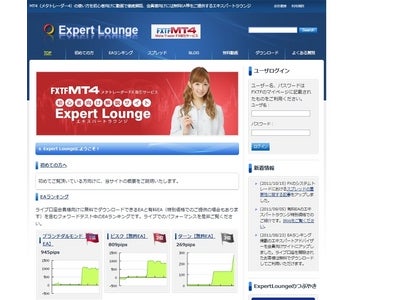 FXトレード・フィナンシャル「FXTF MT4」専用サイト「エキスパートラウンジ」に多数の新EAが登場！