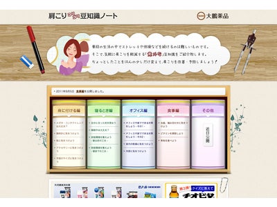 「肩こりコリゴリ豆知識ノート」食事編公開プレゼント第３弾実施中