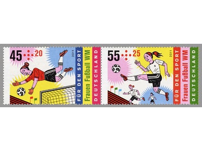 頑張れ、なでしこジャパン！　ドイツ発行「スポーツ振興/女子ワールドカップサッカー2011」記念切手