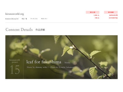 坂本龍一によるアーティストで繋がる被災地支援【kizunaworld.org】、12月の作品を発表。