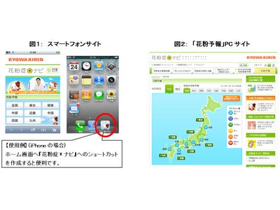 ～毎朝の花粉対策の参考に～花粉症情報webサイト『花粉症＊ナビ』スマートフォンサイトを開設！ 「花粉予報」もスタート！！