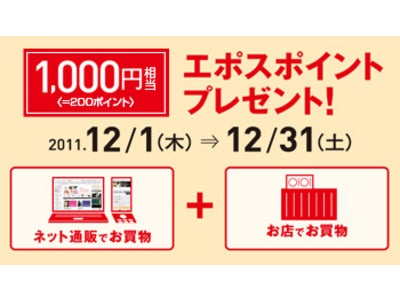 「店舗+WEB」ダブル購入で1000円分のエポスポイントプレゼントキャンペーンを実施
