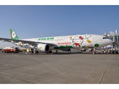 エバー航空就航20周年記念 “キティちゃん”仕様のジェット機が国内3路線で就航 ～本日、ハローキティジェット（マジックスター）「台北－札幌線」が就航開始～