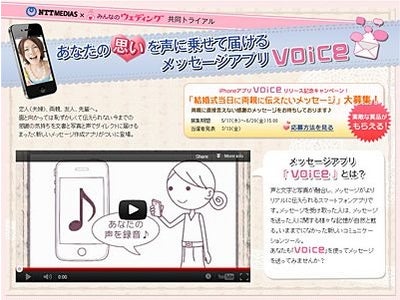 声・写真・文字を贈るメッセージサービス『voice』を活用した結婚式シーンにおける共同トライアルおよびキャンペーンの実施について