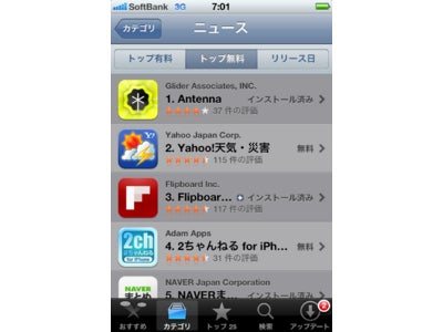 “キュレーションマガジン”『Antenna(アンテナ)』 「App Store 無料ニュースカテゴリランキング」1 位獲得のお知らせ