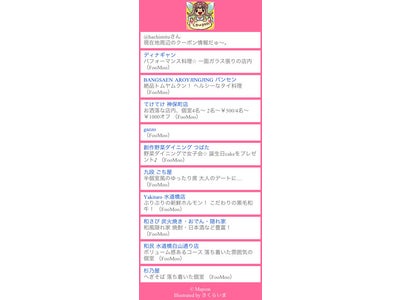 Twitterからのつぶやきに対して、クーポンを送る妖精『くぽんちゃん』公開～ 位置情報付きツイートや、「○○なう」から解析・自動返信するBot ～