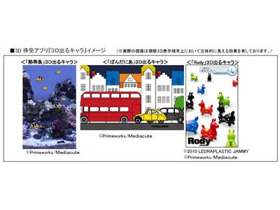 裸眼３Ｄスマートフォン向けに３D待受アプリ『3Ｄ出るキャラ』を開発 シャープ製2010年秋冬モデル　スマートフォンに提供