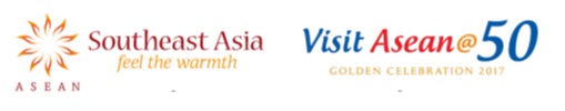 ASEAN観光ロゴ（左）及び「Visit ASEAN@50」キャンペーン・ロゴ(右)