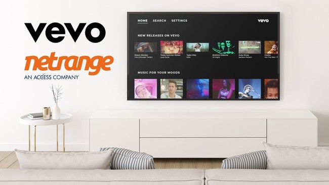 Vevo、NetRangeとの協業により、プレミアム音楽動画サービスの グローバル市場を拡大し、アプリ主導でテレビでの音楽視聴への回帰を促進