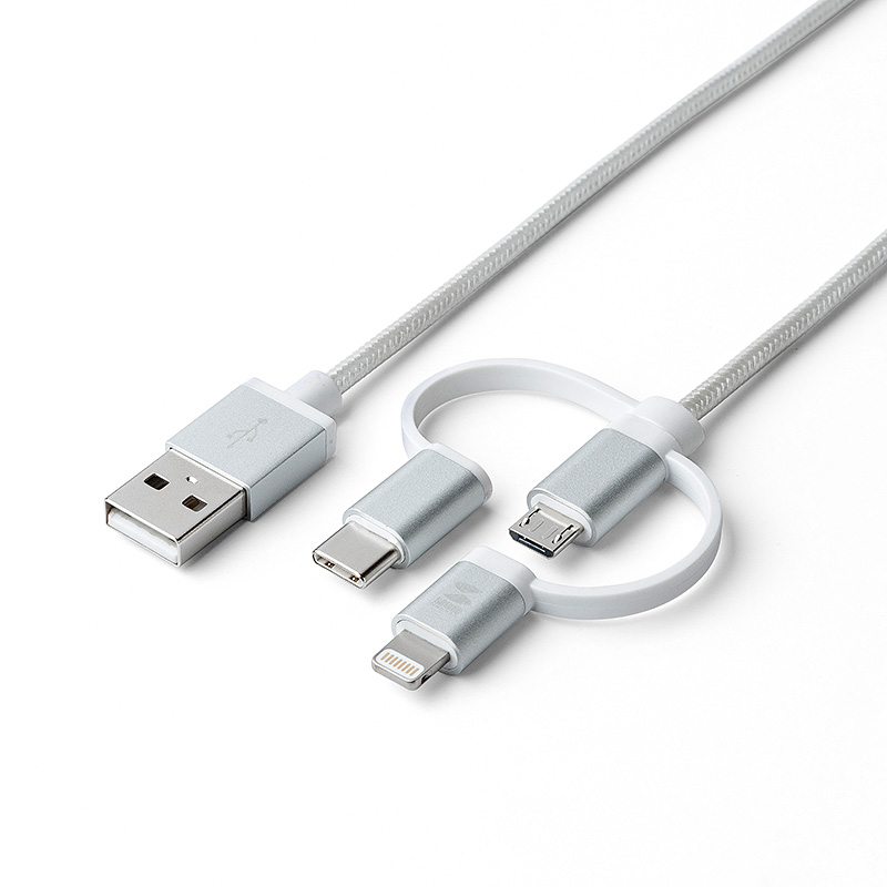 LightningmicroUSBUSB Type Cの3つのコネクタを搭載したUSBケーブルを1月24日発売サンワサプライ株式会社の