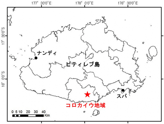 フィジー・コロカイウ地域位置図