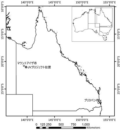 オーストラリア連邦マウントアイザ東JVプロジェクト位置図