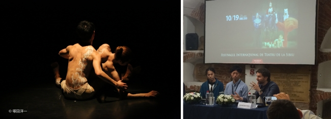 黒須育海＆香取直登 ※横浜ダンスコレクションEX2015 “RE DIVISION”（左）シビウ国際演劇祭では共同振付作品“RE DIVISION”のパフォーマンスとトークも行った2人。（右）