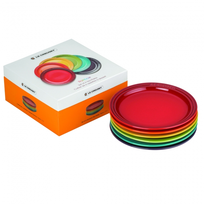 「Rainbow」コレクション 一例： ラウンド・プレート LC18cm(6枚入り） レインボーコレクション　 アウトレット価格　8,400円（税抜）