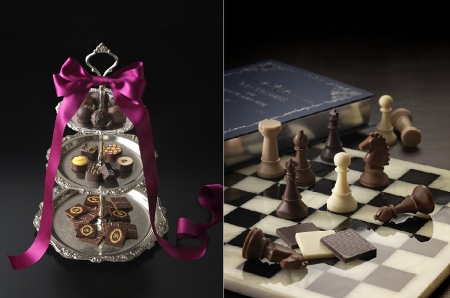 左：パーティーにもぴったり！新作チョコレート「アフタヌーンティー・ショコラBOX」イメージ 右：“チェス”をイメージした「リーブルチェス」イメージ