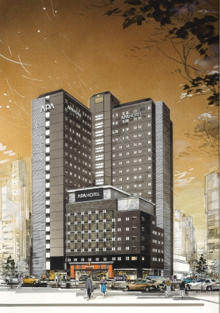 アパホテル＆リゾート〈西新宿五丁目駅タワー〉完成予想パース