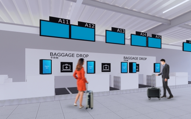 LCC向けターミナルとして国内で初めて導入する「自動手荷物預入機（セルフ・バッグ・ドロップ）」