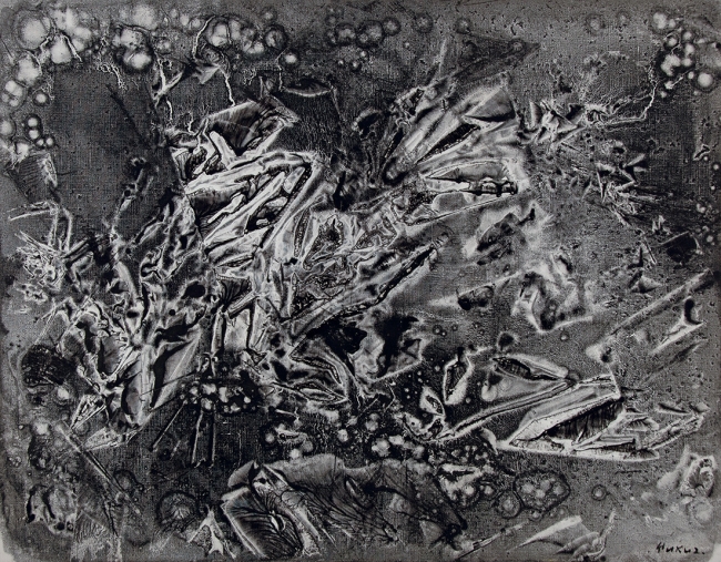 「黒い幻想（ニューヨークにて）」　1963 年　油彩、キャンバス