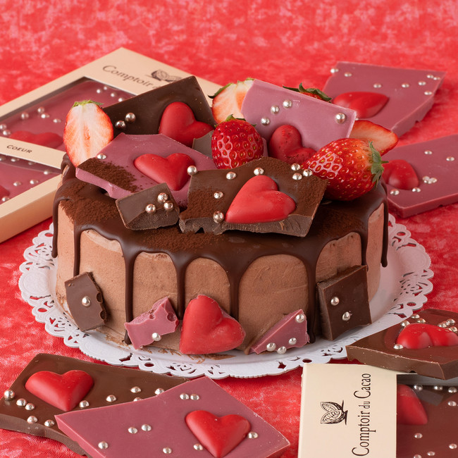 アレンジレシピ➂：チョコレートケーキ／グルメバー ハート、ルビーハートを使用。