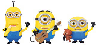 （左）ケビンとバナナ（中）スチュアートとギター　（右）ボブとテディベア 各7,558円（税込）