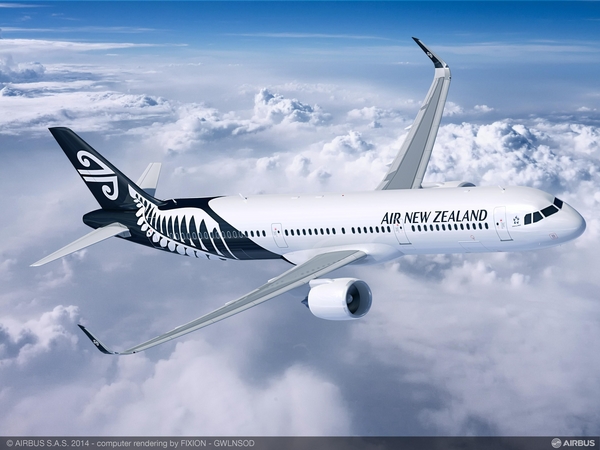 ニュージーランド航空用に塗装したエアバスA321neoのイメージ