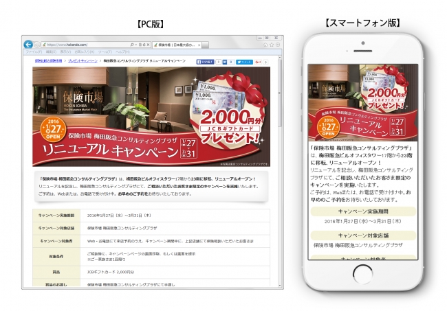 保険市場 梅田阪急コンサルティングプラザ リニューアルキャンペーンページ
