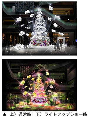 北館１Fナレッジプラザ　メインクリスマスツリー「Timeless　Blossom」　11月9日（水）に点灯式を開催予定