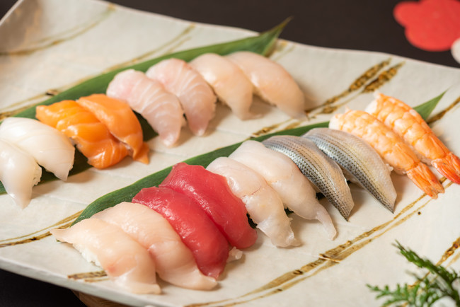 九州近海の鮮魚を使用した握り寿司