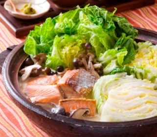 レシピ例：鮭と白菜の豆乳鍋
