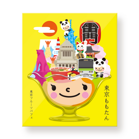 「東京」と「TOKYO」をイメージした、ポップなイラストで描かれたパッケージデザイン。