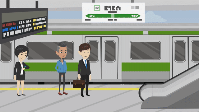 JRをイメージする日本の通勤風景