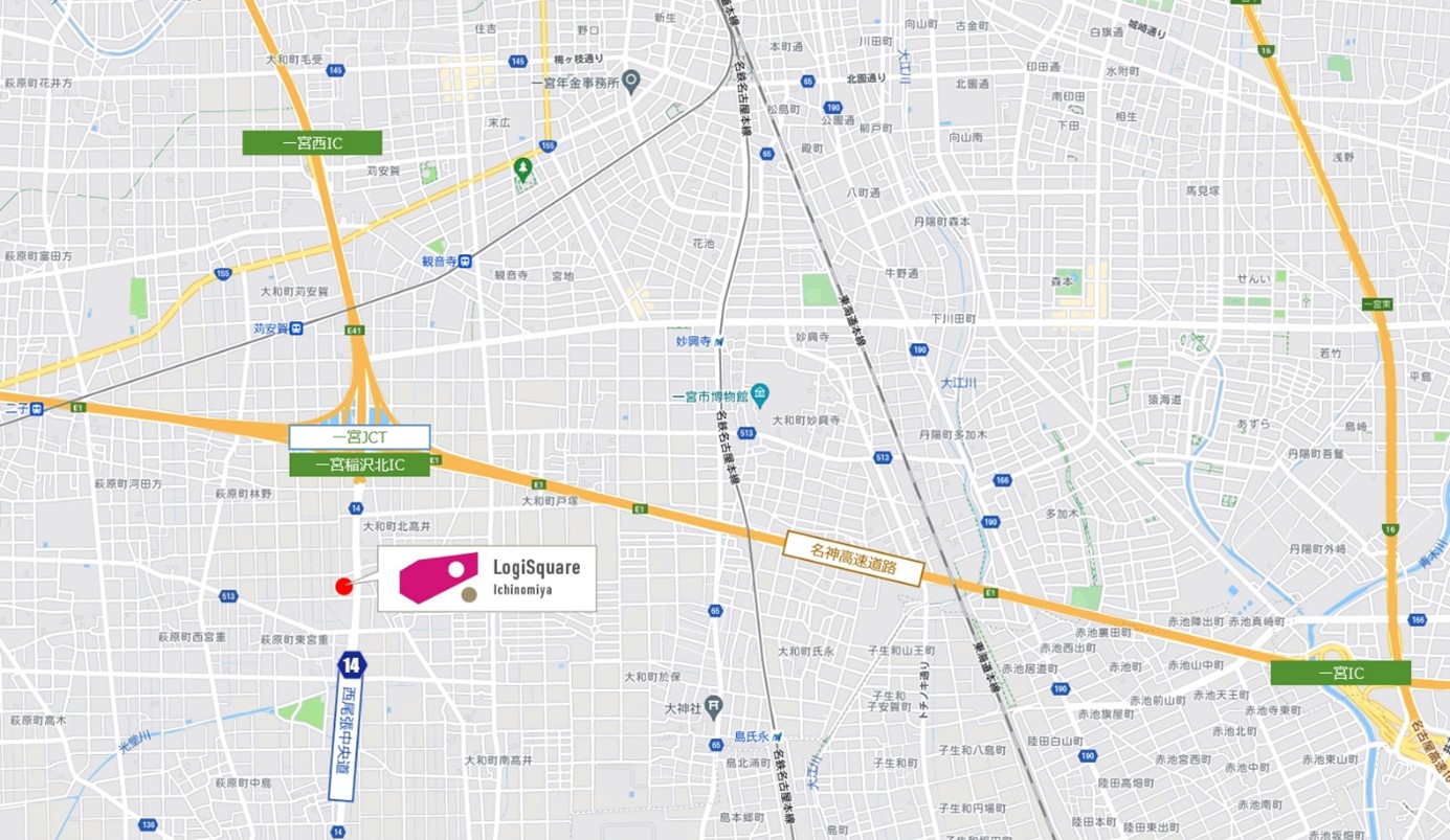地図：ロジスクエア一宮