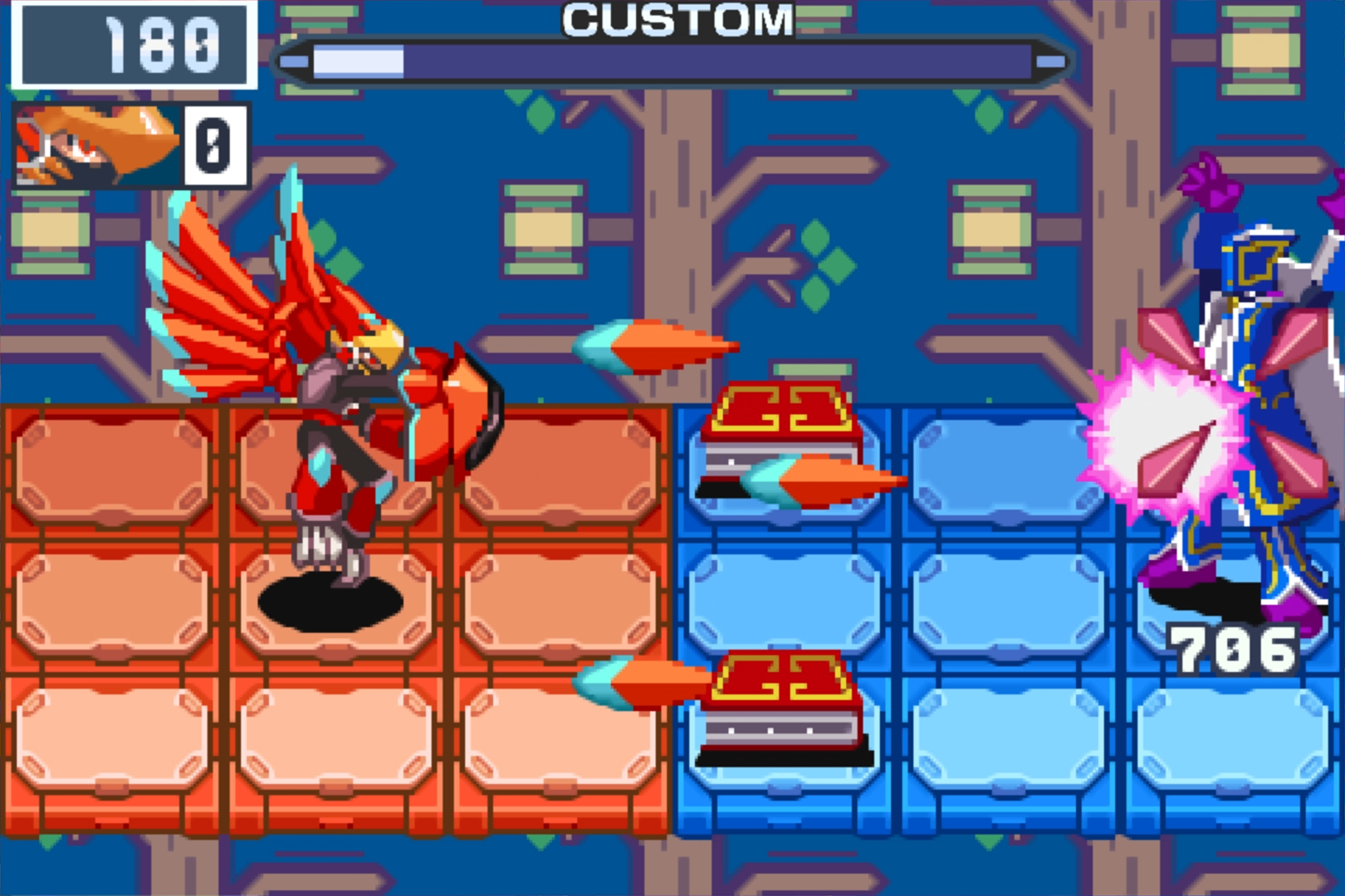 電脳獣ファルザーの力を開放し、獣化したロックマン