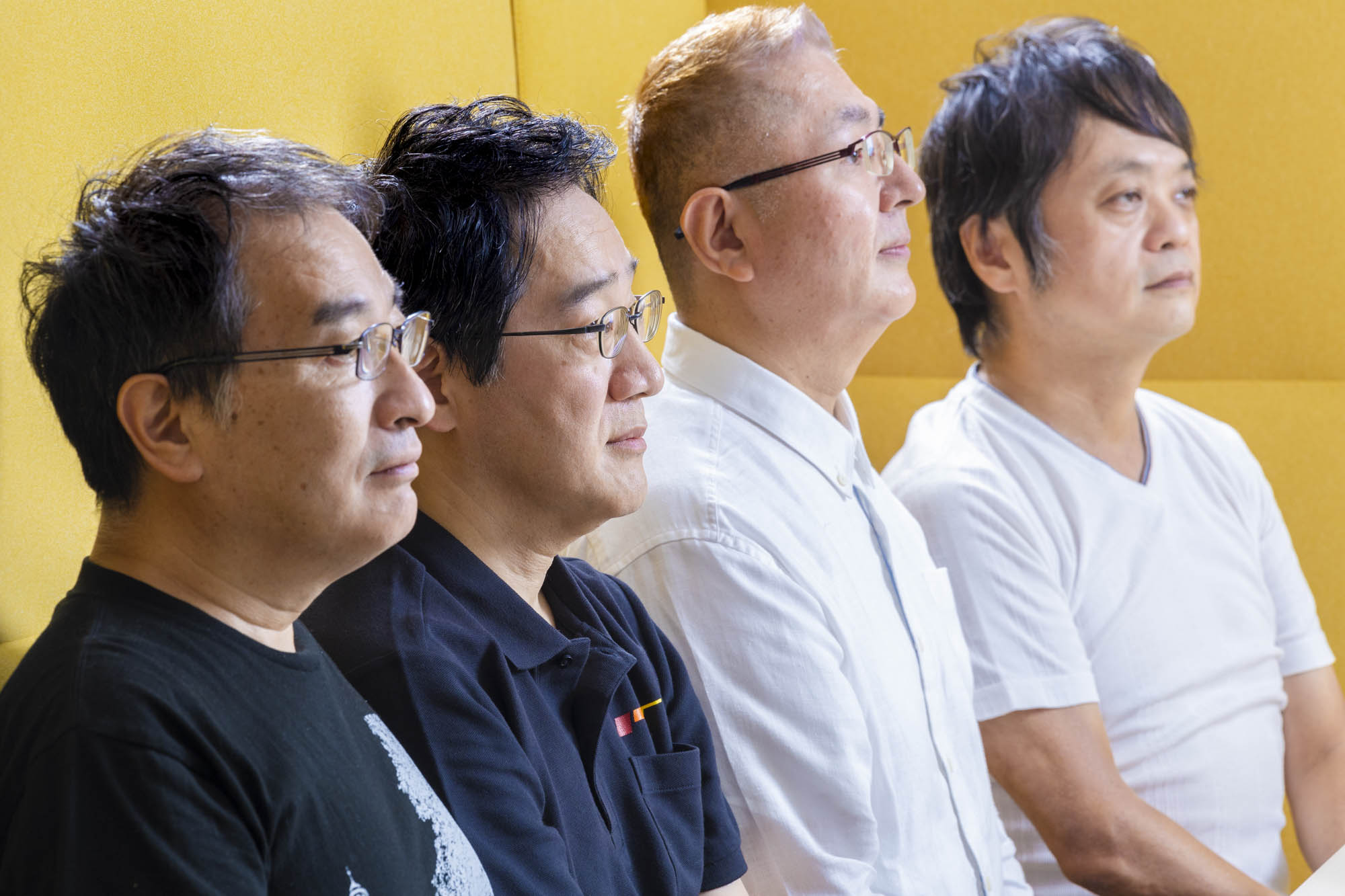 座談会メンバー。手前から順に、長谷川裕一氏、笹本祐一氏、重馬敬氏、環望氏