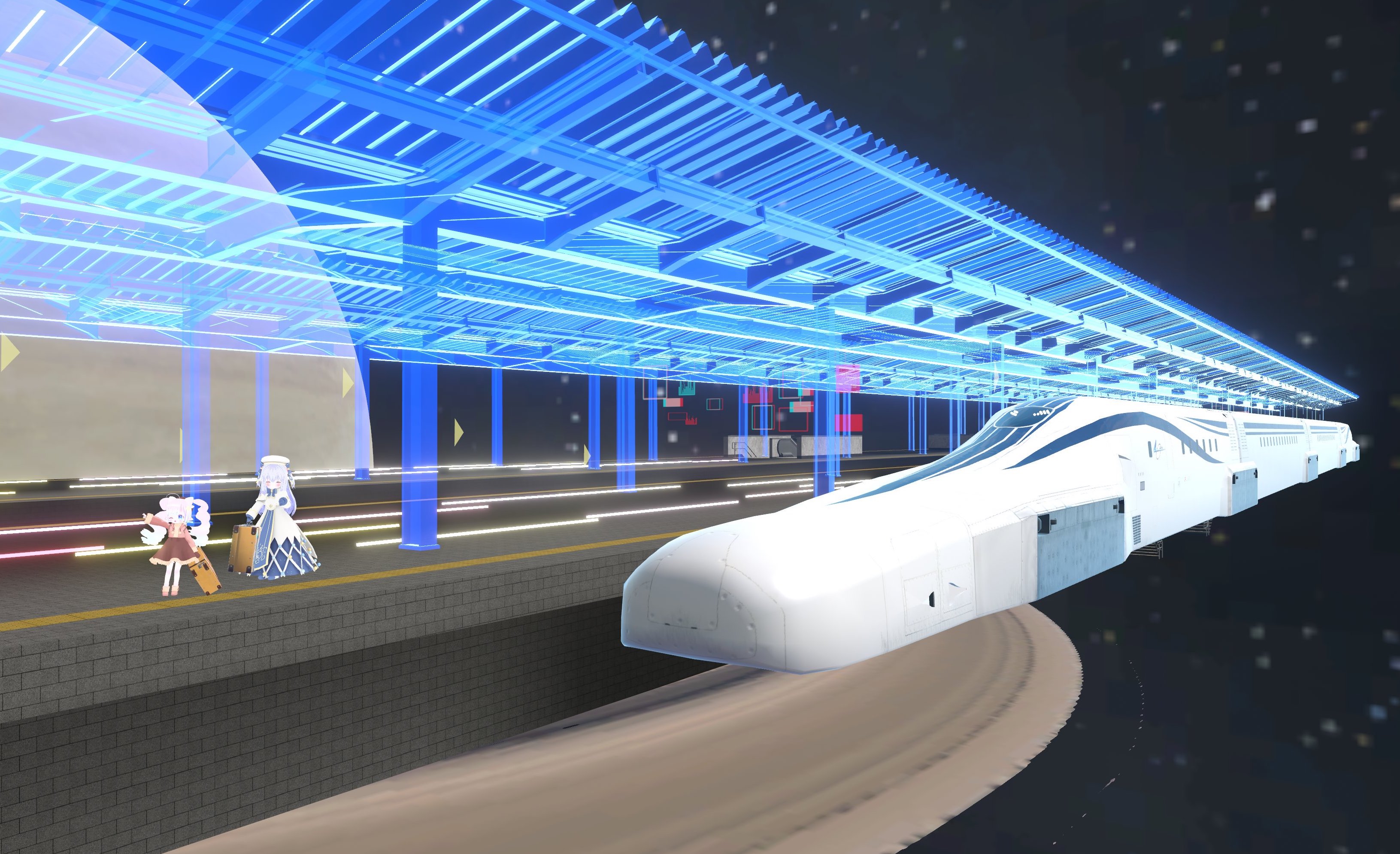 リニア中央新幹線（L0系改良型試験車）の様子