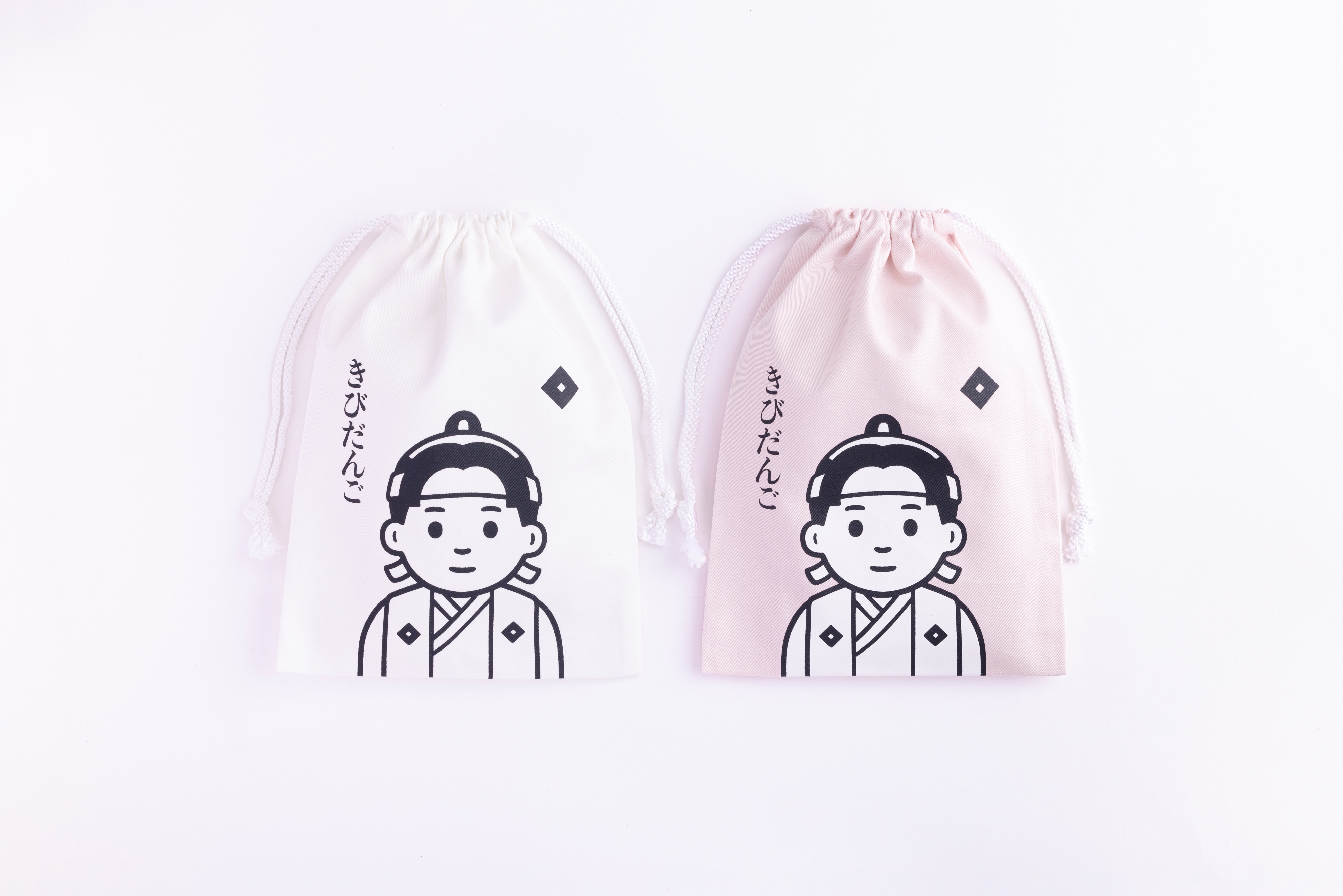巾着（白・ピンク）
