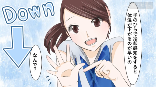 手のひら冷やし、深部体温を下げよう！