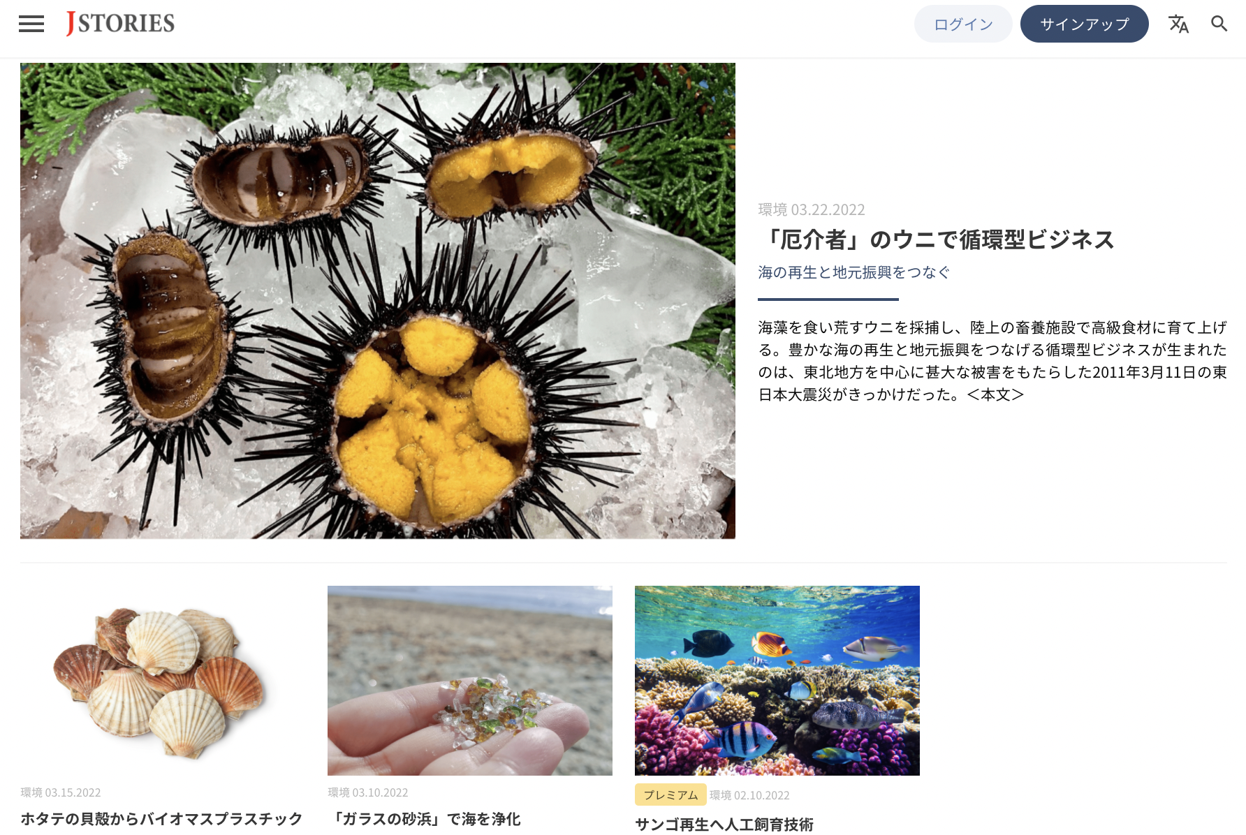Example of articles in Japanese