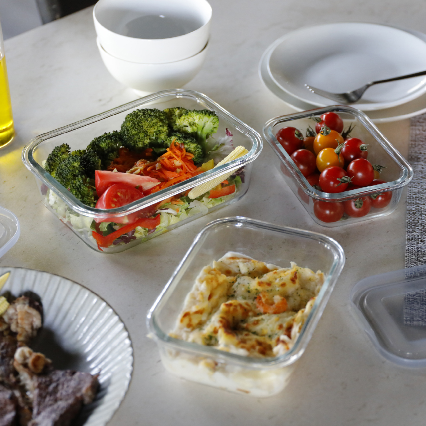 atomico 耐熱ガラス保存容器3P