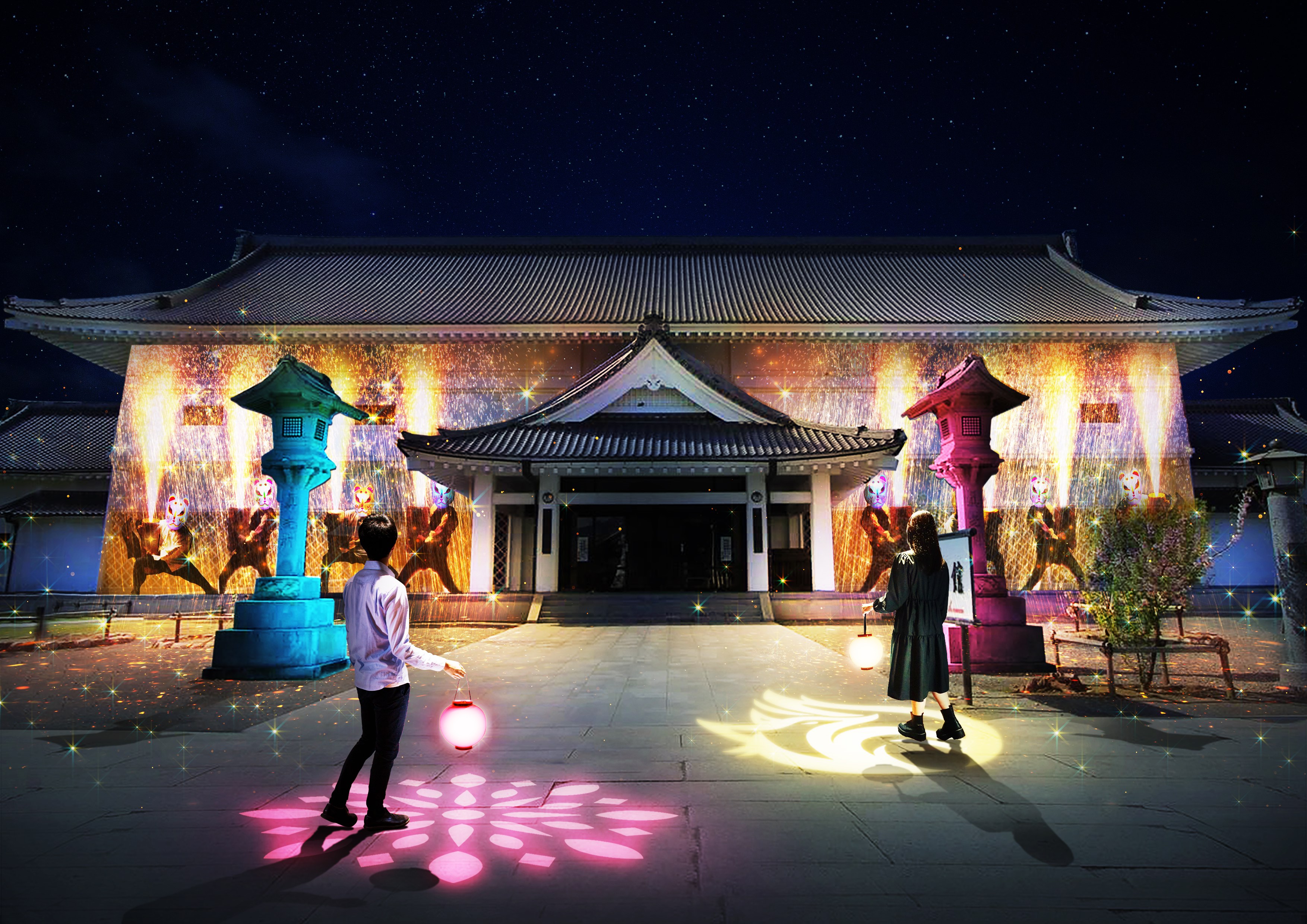 寺宝館マッピング「花火詣」